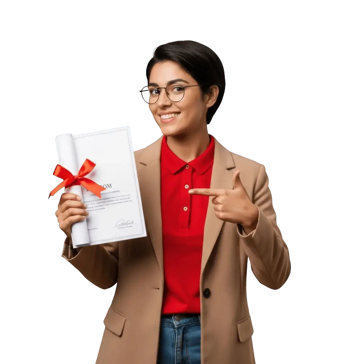 Student with certificate